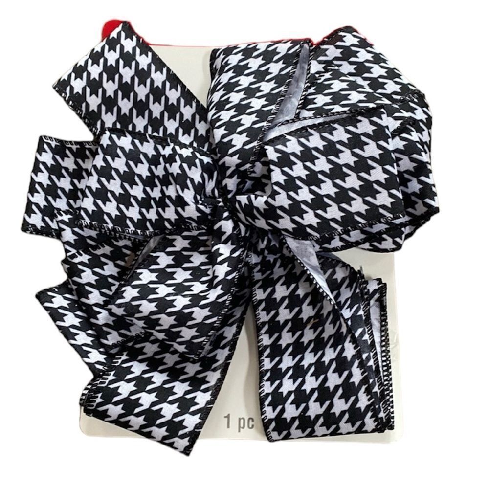NEW Holiday Black & White Wired Pre-Made Decor Ribbon Celebrate It